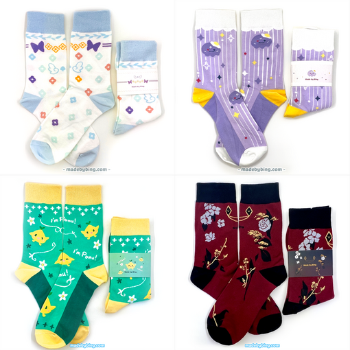 Socks based on Vtuber Designs